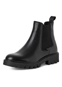 Chelseaboots Tamaris, Damen, Gr. 39, schwarz, Leder, Schuhe Chelseaboots