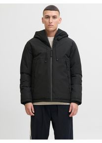Jack & Jones Outdoorjacke JACK & JONES "JCOUNION LIGHT PADDED BLOCKING JACKET SN", Herren, Gr. S, schwarz, Web, Obermaterial: 100% Polyester, unifarben, regular fit h&uuml;ftbedeckend, Jacken Outdoorjacke