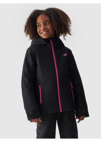 Skijacke 4F, M&auml;dchen, Gr. 158, schwarz, Web, Obermaterial: 100% Polyester. Futter: 100% Polyester. Wattierung: 100% Polyester, kontrastfarbene Details, hoch geschlossener Ausschnitt, eingesetzt eingefasste Kante mit Klettverschluss, Jacken Skijacke, Winterjacke