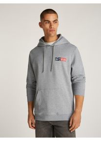 Hoodie Tommy Jeans PLUS "TJM REG ENTRY GRAPHIC HOODIE EXT", Herren, Gr. 4XL, grau (grau htr), Sweatware, Obermaterial: 100% Baumwolle, unifarben, slim fit, elastischer Bund, Sweatshirts Hoodie, in Gro&szlig;en Gr&ouml;&szlig;en, Logodruck, K&auml;ngurutasche