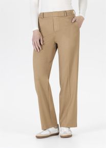 Jerseyhose Stehmann "Fenja2-780", Damen, Gr. 46, N-Gr, teak wood, Web, Obermaterial: 68% Viskose, 27% Polyamid, 5% Elasthan, unifarben, straight fit normal, Hosen Jerseyhose, im Straight Fit, mit B&uuml;gelfalte