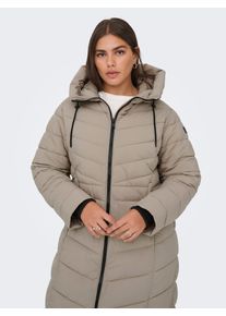 Steppmantel Only CARMAKOMA "CARJULIET LIFE QUILT COAT OTW", Damen, Gr. S, silber (silber mink), Web, Obermaterial: 100% Polyester, unifarben, regular fit, M&auml;ntel Steppmantel