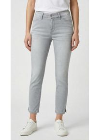 7/8-Jeans MAC "Dream Summer", Damen, Gr. 46, L&auml;nge 28, authentic light grau used, Denim/Jeans, Obermaterial: 75% Baumwolle, 12% Modal, 9% Polyester, 4% Elasthan, figurbetont kn&ouml;chelfrei, Jeans 7/8-Jeans, verk&uuml;rzt mit Schlitz am Saum