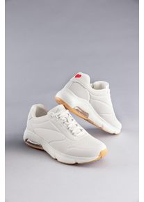 Sneaker ANISTON SHOES, Damen, Gr. 36, wei&szlig;, Lederimitat, Schuhe Sneaker, Freizeitschuh, Halbschuh, Schn&uuml;rschuh - NEUE KOLLEKTION