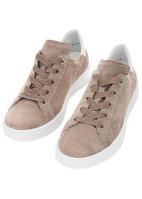 Sneaker Ara "ROM", Damen, Gr. 4,5 (37,5), beige (beige, wei&szlig;), Veloursleder, kontrastfarbene Details, Schuhe Sneaker, Schn&uuml;rschuh, Retro Sneaker, Komfortschuh in Bequemweite G (= weit)