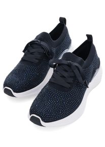 Slip-On Sneaker Ara "MAYA", Damen, Gr. 36, blau (dunkelblau), Textil, Schuhe Slip-On Sneaker, Schn&uuml;rschuh, Slipper in Strickoptik, H-Weite