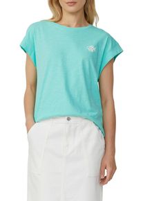 T-Shirt s.Oliver, Damen, Gr. 40, blau (pool blau), Obermaterial: 100% Baumwolle, bedruckt, regular fit taillenbedeckt, Rundhals, Shirts T-Shirt, mit Print