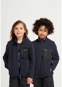 Fleecejacke Jack Wolfskin "LITE CURL FZ K", Kinder, Gr. 116, schwarz navy, Fleece, Obermaterial: 100% Polyester. Futter: 100% Polyester, unifarben, Basic h&uuml;ftbedeckend, Rundhals, elastischer Bund, Jacken Fleecejacke, atmungsaktiv, &Uuml;bergangsjacke, aufgesetzte Brusttasche mit Zipper