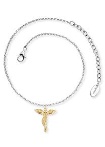 Fu&szlig;kette mit Anh&auml;nger Engelsrufer "Engel Bicolor", gold (silberfarben, gelbgoldfarben), Fu&szlig;ketten, Damen, Silber 925 (Sterlingsilber), Fu&szlig;kette mit Anh&auml;nger