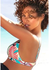 active by Lascana Triangel-Bikini-Top LASCANA ACTIVE "Layne", Damen, Gr. 34, Cup A/B, bunt (t&uuml;rkis, gelb, bedruckt), Polyamid, bedruckt, Bikini-Oberteile Triangel-Bikini-Top, mit 3 Tragevarianten, Topseller