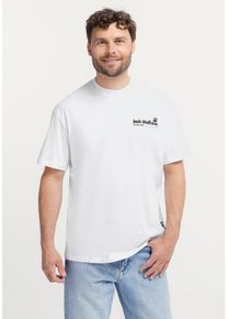 T-Shirt Jack Wolfskin "CONFIDENT T M", Damen, Gr. S (48), trail, starkwei&szlig;, Obermaterial: 100% BAUMWOLLE, Shirts T-Shirt