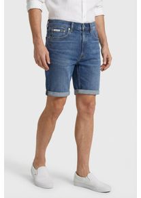 Shorts Calvin Klein Jeans "SLIM SHORT", Herren, Gr. 36, N-Gr, hampton, Denim/Jeans, Obermaterial: 70% Baumwolle, 29% Polyester, 1% Elasthan, unifarben, klassisch normal, Hosen Shorts, Slim fit Passform mit praktischen Taschen