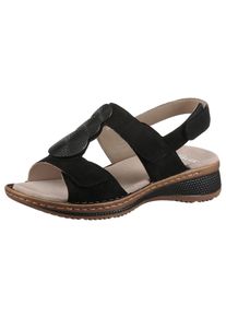 Sandale Ara "HAWAII", Damen, Gr. 36, schwarz, Ziegenveloursleder, unifarben, Schuhe Sandale, Sommerschuh, Sandalette, Keilabsatz, in Bequemweite G (= weit)