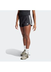 Shorts adidas Performance "PACER WVN HIGH", Damen, Gr. XL, L&auml;nge 5, schwarz-wei&szlig; (schwarz, wei&szlig;), Obermaterial: 100% Polyester, clean, Hosen Shorts, Woven Trainingsshorts mit hohem Bund