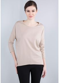 Rundhalsshirt Imperial, Damen, Gr. XL (42), beige, Jersey, Obermaterial: 62% Viskose, 32% Polyamid, 6% Elasthan, Rundhals, Shirts Rundhalsshirt