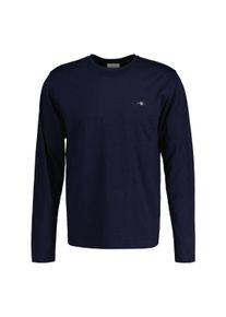 Longsleeve Gant "Longsleeve REGULAR SHIELD LONG SLEEVE 1er Pack", Damen, Gr. M, blau (dunkelblau), Obermaterial: 100% Baumwolle CO., Shirts Longsleeve