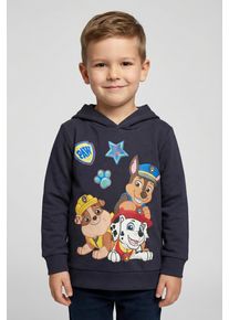 Kapuzensweatshirt PAW PATROL, Jungen, Gr. 116/122, blau (navy), Sweatware, Obermaterial: 95% Baumwolle, 5% Elasthan. Kapuzenfutter: 100% Baumwolle, bedruckt, Basic normal, Rundhals, Rippb&uuml;ndchen, Sweatshirts Kapuzensweatshirt