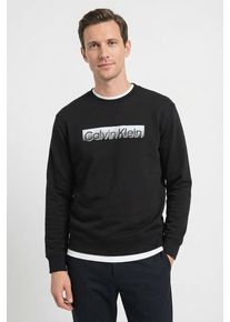 Sweatshirt Calvin Klein "EU SPORTSWEAR GRAPHIC CREWNECK", Herren, Gr. XL, schwarz, Sweatware, Obermaterial: 92% Baumwolle, 8% Polyester, unifarben, regular fit normal, Rundhals, eingesetzt Rippb&uuml;ndchen, Sweatshirts Sweatshirt, Regular fit mit Logodruck