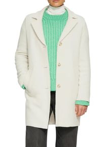 Wollmantel s.Oliver, Damen, Gr. 44, wei&szlig; (sanftes wei&szlig;), Obermaterial: 53% Wolle, 47% Viskose. Futter: 100% Polyester, unifarben, regular fit knielang, M&auml;ntel Wollmantel, mit Reverskragen