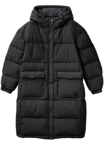 Steppmantel, Damen, Gr. XL (42), schwarz, Web, Obermaterial: 100% Polyester. Futter: 100% Polyester. Wattierung: 80% Daunen, 20% Federn, United Colors Of Benetton, unifarben, kniefrei, B&uuml;ndchen mit Gummizug, M&auml;ntel Steppmantel