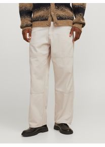 Jack & Jones Bootcuthose JACK & JONES "JPSTOWEN CONTRAST PANEL PANTS SN", Herren, Gr. 33, L&auml;nge 32, gelb (moonbeam), Web, Obermaterial: 100% Baumwolle, unifarben, relaxed fit kn&ouml;chellang, Hosen Bootcuthose