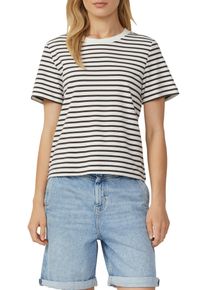 T-Shirt s.Oliver, Damen, Gr. 36, ecru braun, Obermaterial: 100% Baumwolle, gestreift, regular fit taillenbedeckt, Rundhals, Shirts T-Shirt, mit Streifen Muster