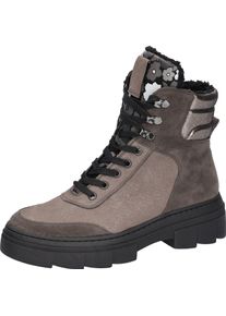 Waldl&auml;ufer Schn&uuml;rboots WALDL&Auml;UFER "H-SAIGA", Damen, Gr. 8 (42), grau, silberfarben, Nappaleder, Nubukleder, Veloursleder, Schuhe Schn&uuml;rboots, Schn&uuml;rstiefelette, Plateauboots in Komfortweite H (= sehr weit)