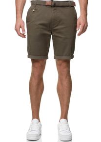 Chinoshorts INDICODE "INConor", Herren, Gr. M, N-Gr, gr&uuml;n (army), Web, Obermaterial: 98% Baumwolle, 2% Elasthan, unifarben, slim fit, Hosen Chinoshorts