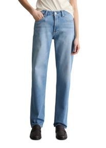Marc O'Polo Straight-Jeans MARC O'POLO DENIM, Damen, Gr. 28, L&auml;nge 30, bright blau, Denim/Jeans, Obermaterial: 60% Baumwolle, 39% Lyocell, 1% Elasthan, straight fit lang, Jeans Straight-Jeans, Model Olina straight aus weichem Organic Cotton-Lyocell-Mix