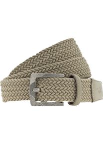 Flechtg&uuml;rtel Mustang, Herren, Gr. 130, beige (sand), Materialmix, Flechtoptik, unifarben, G&uuml;rtel Flechtg&uuml;rtel, Elastisch in Flechtoptik, mit markanten Lederdetails, 3,5 cm