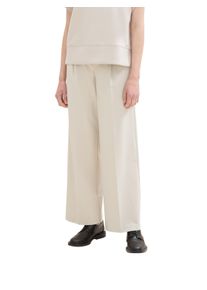 Jerseyhose Tom Tailor, Damen, Gr. 36, L&auml;nge 32, beige (dusty beige), Web, Obermaterial: 64% Viskose, 28% Polyamid, 8% Elasthan. Futter: 100% Polyester, unifarben, loose fit lang, Hosen Jerseyhose, Wide Leg mit Taschen