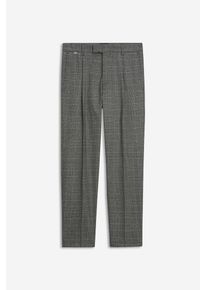 Bundfaltenhose Cinque "CISALTO", Herren, Gr. 48, N-Gr, grau (grau, kariert), Web, Obermaterial: 64% Polyester, 34% Viskose, 2% Elasthan, kariert, slim fit lang, Hosen Bundfaltenhose, in modischem Karo-Design