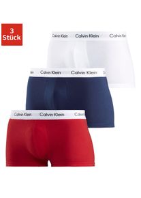 Trunk "Low Rise Trunk 3 PACK", Damen, Gr. M (6), 3 Stk., bunt (marine, wei&szlig;, rot), Obermaterial: 95% Baumwolle, 5% Elasthan, Calvin Klein Underwear, Unterhosen Trunk, mit wei&szlig;em Webbund, Topseller