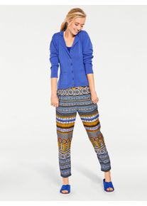 Strickjacke Heine, Damen, Gr. 34, blau (royalblau), 100% Baumwolle, unifarben, Strickjacken Strickjacke