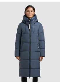 Steppmantel Khujo "NALU", Damen, Gr. XXL (44), dim blau, Steppware, Obermaterial: 100% Polyester. Futter: 100% Nylon. Wattierung: 100% Polyester, unifarben, knielang, elastischer Bund, M&auml;ntel Steppmantel