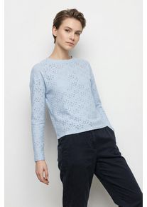 Langarmshirt Only "ONLSMILLA LIFE L/S TOP JRS", Damen, Gr. S, soft chambray, Jersey, Obermaterial: 95% Polyester, 5% Elasthan, unifarben, regular fit Po-bedeckend, Rundhals, Shirts Langarmshirt