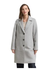 Wollmantel Tom Tailor, Damen, Gr. M, medium silber grau melange, Strick, Obermaterial: 75% Polyester, 21% Wolle, 2% Polyacryl, 2% Polyamid. Futter: 100% Polyester, meliert, regular fit kniefrei, gerader Abschluss, M&auml;ntel Wollmantel, mit Eingrifftaschen