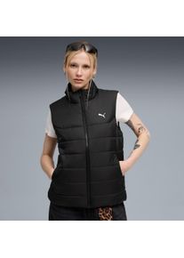 Winterjacke Puma "ESS PADDED VEST", Damen, Gr. XS, schwarz (Puma schwarz), Taft, Obermaterial: 100% Polyester, unifarben, regular fit normal, Jacken Winterjacke, mit Stehkragen, wasserabweisendes Material, mit Eingrifftaschen