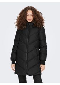 Jacqueline de Yong Steppmantel JDY "JDYNOLIN LIFE ULRIKKA WATER REP OTW NOOS", Damen, Gr. M, schwarz detail:schwarz, Steppware, Obermaterial: 100% Polyester, unifarben, oversize kniefrei, M&auml;ntel Steppmantel