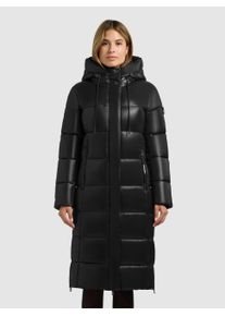 Steppmantel Khujo "WILLA", Damen, Gr. L (40), schwarz, Steppware, Obermaterial: 100% Nylon. Futter: 100% Nylon. Wattierung: 100% Polyester, unifarben, Basic knieumspielend, elastischer Bund, M&auml;ntel Steppmantel, praktische Seitenschlitze mit Rei&szlig;verschluss