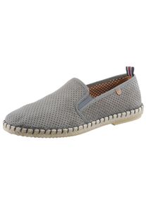 Espadrille VERBENAS "Tom Pacific", Damen, Gr. 41, grau, Textil, Veloursleder, Schuhe Espadrille, Loafer, Slipper, Sommerschuh, Strandschuh mit Stretcheins&auml;tze