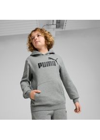 Kapuzensweatshirt Puma "ESS NO. 1 LOGO HOODIE FL B", Jungen, Gr. 176, grau (medium gray heather), Fleece, Obermaterial: 66% Baumwolle, 34% Polyester, bedruckt, regular fit normal, Rundhals, angesetztes B&uuml;ndchen, Sweatshirts Kapuzensweatshirt, f&uuml;r Sportmode und Streetwear, mit Jerseyfutter, mit K&auml;ngurutasche