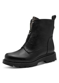 Stiefelette Tamaris, Damen, Gr. 39, schwarz snake, Lederimitat, Schuhe Stiefelette, Blockabsatz, Boots mit Front- und Innenrei&szlig;verschluss