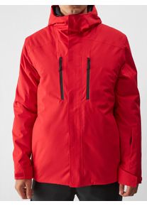 Skijacke 4F, Herren, Gr. L, rot, Softshell, Obermaterial: 100% Polyester. Futter: 100% Polyester. Wattierung: 100% Polyester, unifarben, hoch geschlossener Ausschnitt, eingesetzt eingefasste Kante mit Klettverschluss, Jacken Skijacke, Winterjacke