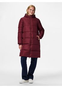 Steppmantel Pieces "PCBEE NEW LONG PUFFER JACKET NOOS BC", Damen, Gr. XS, tawny port, Steppware, Obermaterial: 100% Polyester, unifarben, regular fit knielang, hoch geschlossener Ausschnitt, Rippb&uuml;ndchen, M&auml;ntel Steppmantel, Kunstfaser