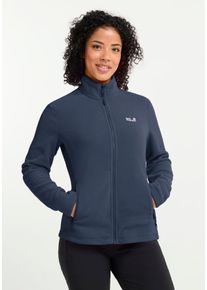 Fleecejacke Jack Wolfskin "TAUNUS 100 FZ W", Damen, Gr. XL (46), midnight sky, Obermaterial: 100% Polyester. Futter: 100% Polyester, normal, Jacken Fleecejacke, Winddicht, atmungsaktiv, &Uuml;bergangsjacke