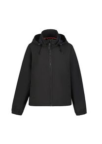 Softshelljacke Icepeak "D SOFTSHELLJACKE ADRIAM", Damen, Gr. 46, schwarz (basic schwarz), Web, Obermaterial: 96% Polyester, 4% Elasthan, Jacken Softshelljacke, f&uuml;r vielseitige Outdoor-Aktivit&auml;ten, mit abnehmbarer Kapuze