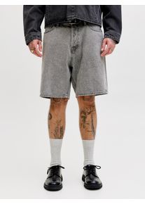 Jack & Jones Jeansshorts JACK & JONES "JJITONY JJORIGINAL SHORTS AM 460 SN", Damen, Gr. L, N-Gr, grau denim aop:at 731, Denim/Jeans, Obermaterial: 100% Baumwolle, unifarben, relaxed fit kniefrei, Jeans Jeansshorts, Baumwollmischung, relaxed fit