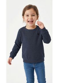 Sweatshirt name it "NMFVIMA LS SWEAT BRU NOOS", M&auml;dchen, Gr. 92, schwarz sapphire (blank), angeraute Sweatware, Obermaterial: 60% Baumwolle, 40% Polyester, meliert, unifarben, Basic normal, Rundhals, Rippb&uuml;ndchen, Sweatshirts Sweatshirt