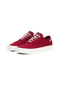 Sneaker Tommy Hilfiger "TH HI VULC LOW OXFORD TWILL", Herren, Gr. 43, rot, Textil, Schuhe Sneaker, Freizeitschuh, Halbschuh, Schn&uuml;rschuh mit Label an der Ferse